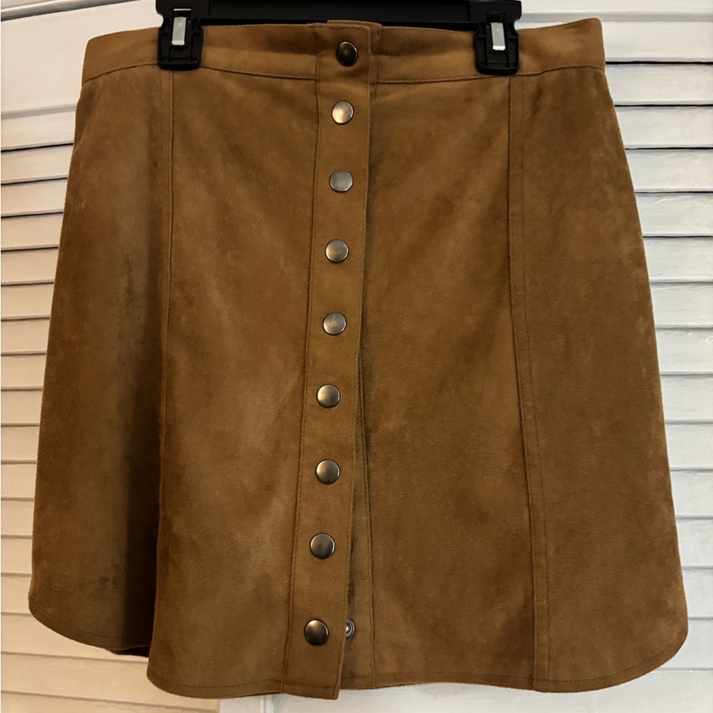 BB Dakota Tan Faux Suede Mini Skirt